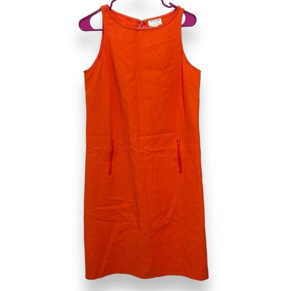 Vintage Oscar de la Renta Orange Sleeveless Knee Length Dress Size 10 - Picture 1 of 7